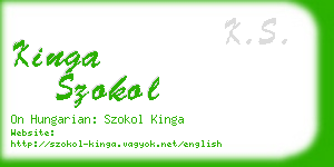 kinga szokol business card